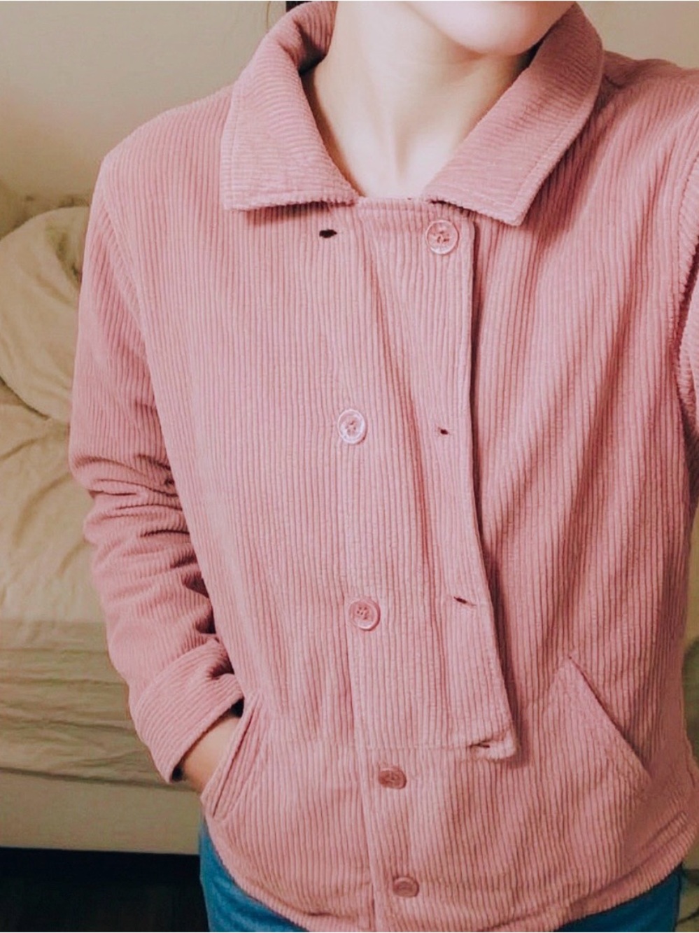 Vintage Women’s Christopher & Banks Corduroy Pea Coat. XL